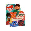 The Petit Collage Sticker Activity Set: Funny Faces features illustrated faces like a clown, child, and tiger. Includes 100+ stickers for creative fun. Suitable for ages 3 and up.