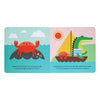 Discover A Find and Feel Story: High, High, Up in the Sky by Petit Collage, where a red crab dreams of flying and sails with a green crocodile beneath a sunny sky on illustrated pages.