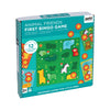 A box of First Bingo Game: Animal Friends by Petit Collage, featuring colorful animal illustrations on the front. Suitable for ages 2+, the game includes 12 chunky bingo animals.