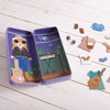 The Petit Collage Music Maker Shine Bright Magnetic Play Set includes a musician character, musical instruments, and mix-and-match clothing pieces, all arranged on a white wooden surface.