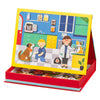 The Petit Collage Pet Hospital Magnetic Play Scene playset features a veterinary clinic with a veterinarian, child, dog, cat, and themed accessories.