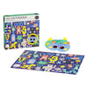The Petit Collage Monster Party 100-Piece Decoder Puzzle features vibrant cartoon monsters, a decoder mask, and fun illustrations for a playful party-themed puzzle experience.