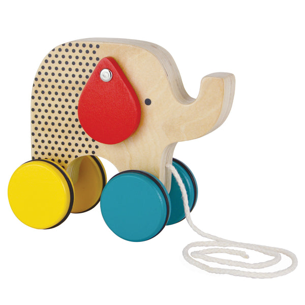 Wooden Jumbo Jumping Elephant Pull Toy