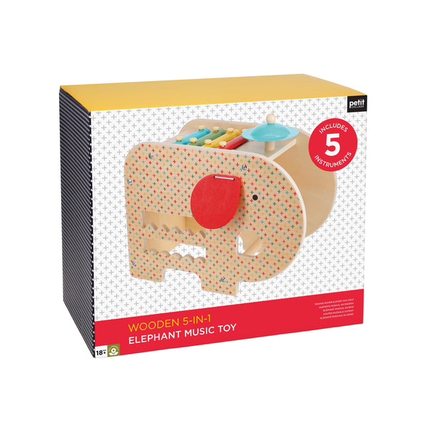 Wooden 5-in-1 Elephant Music Toy