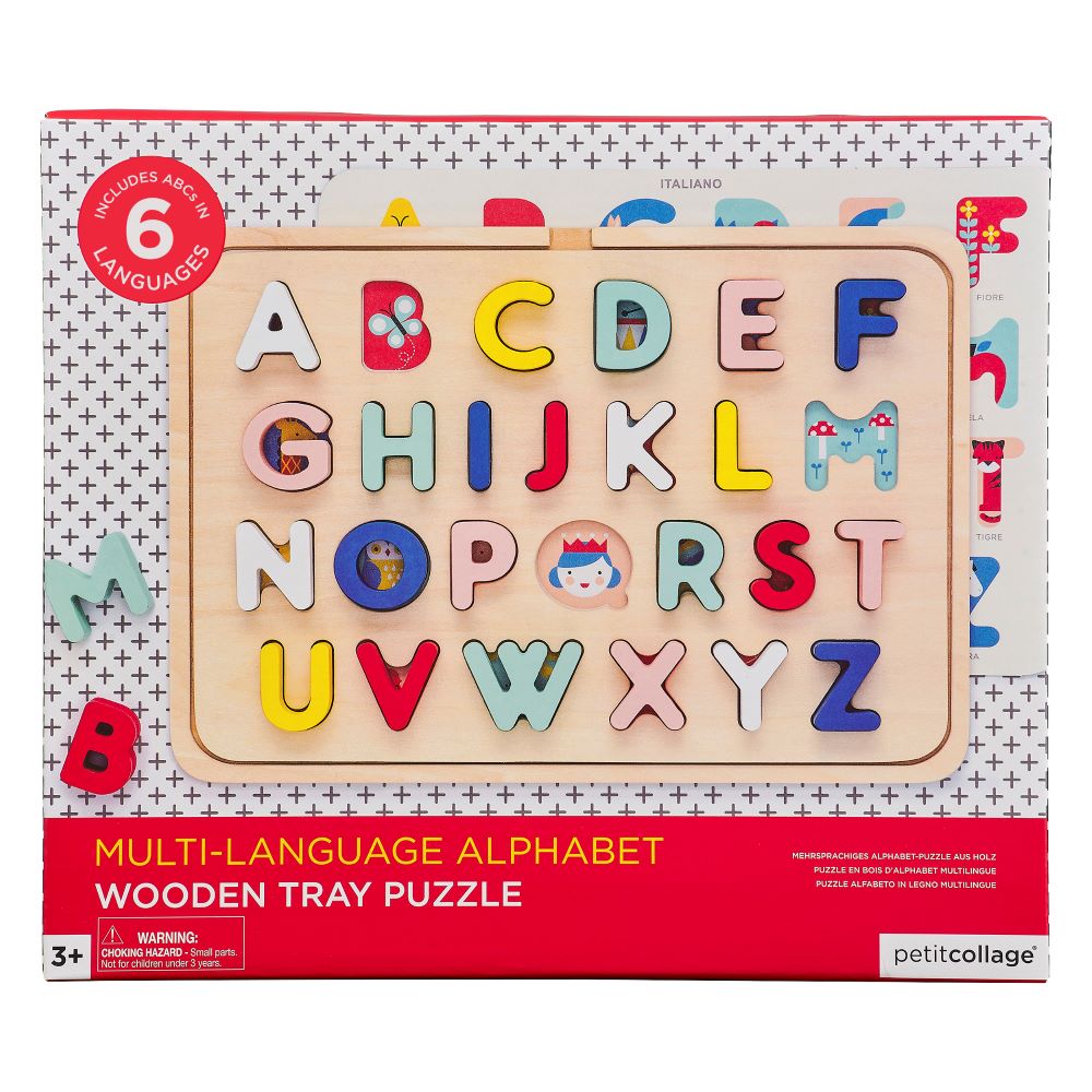 Wooden Multi-Language Alphabet Wooden Tray Puzzle