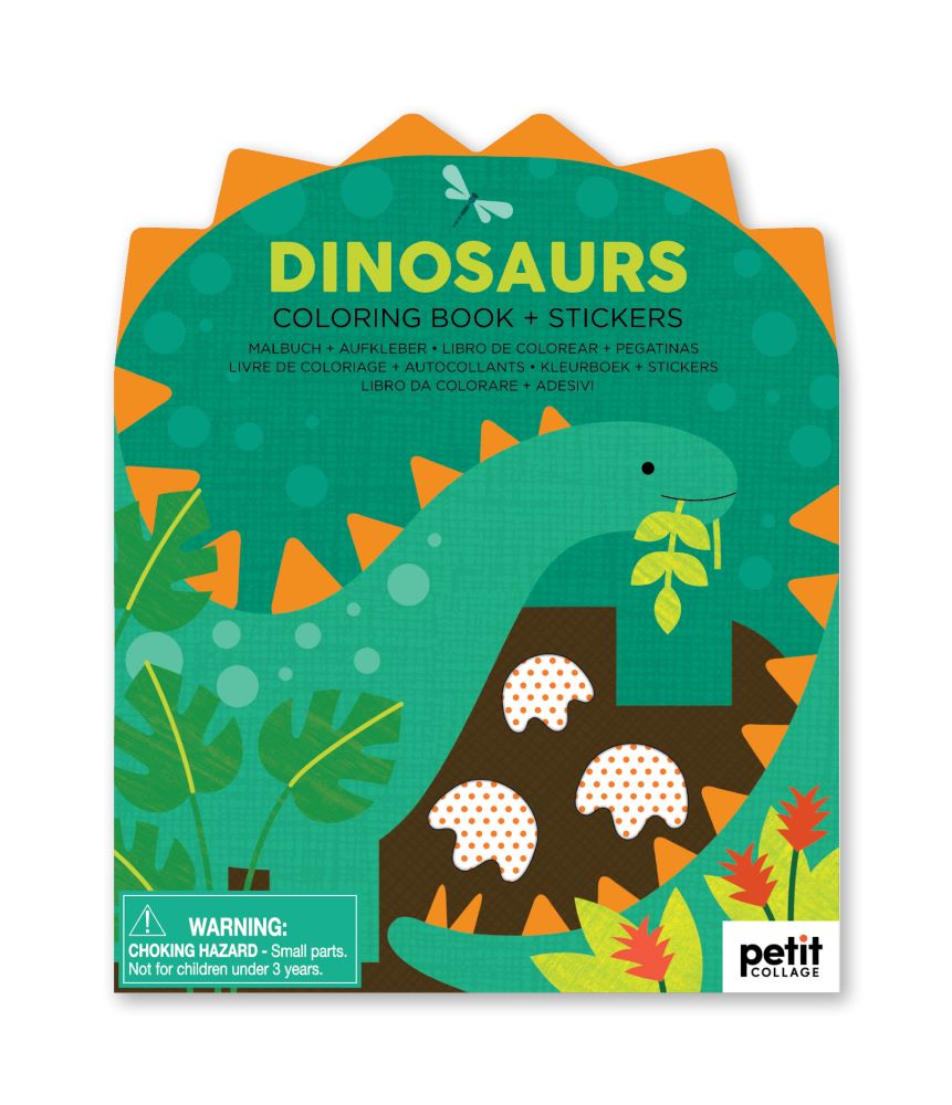 Coloring Book With Stickers Dinosaurs
