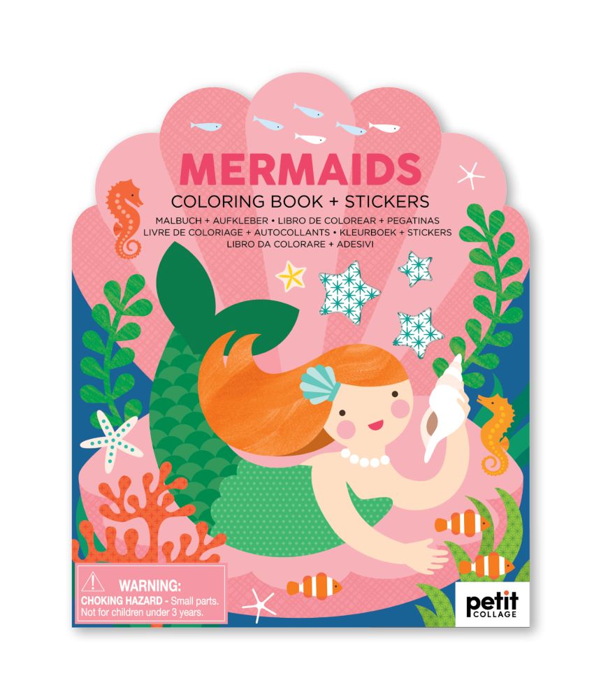 Coloring Book With Stickers Mermaids