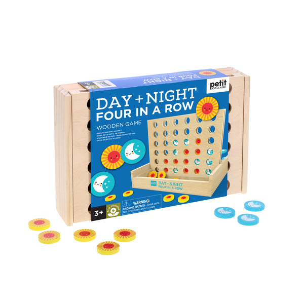 Day + Night Four in a Row Wooden Game